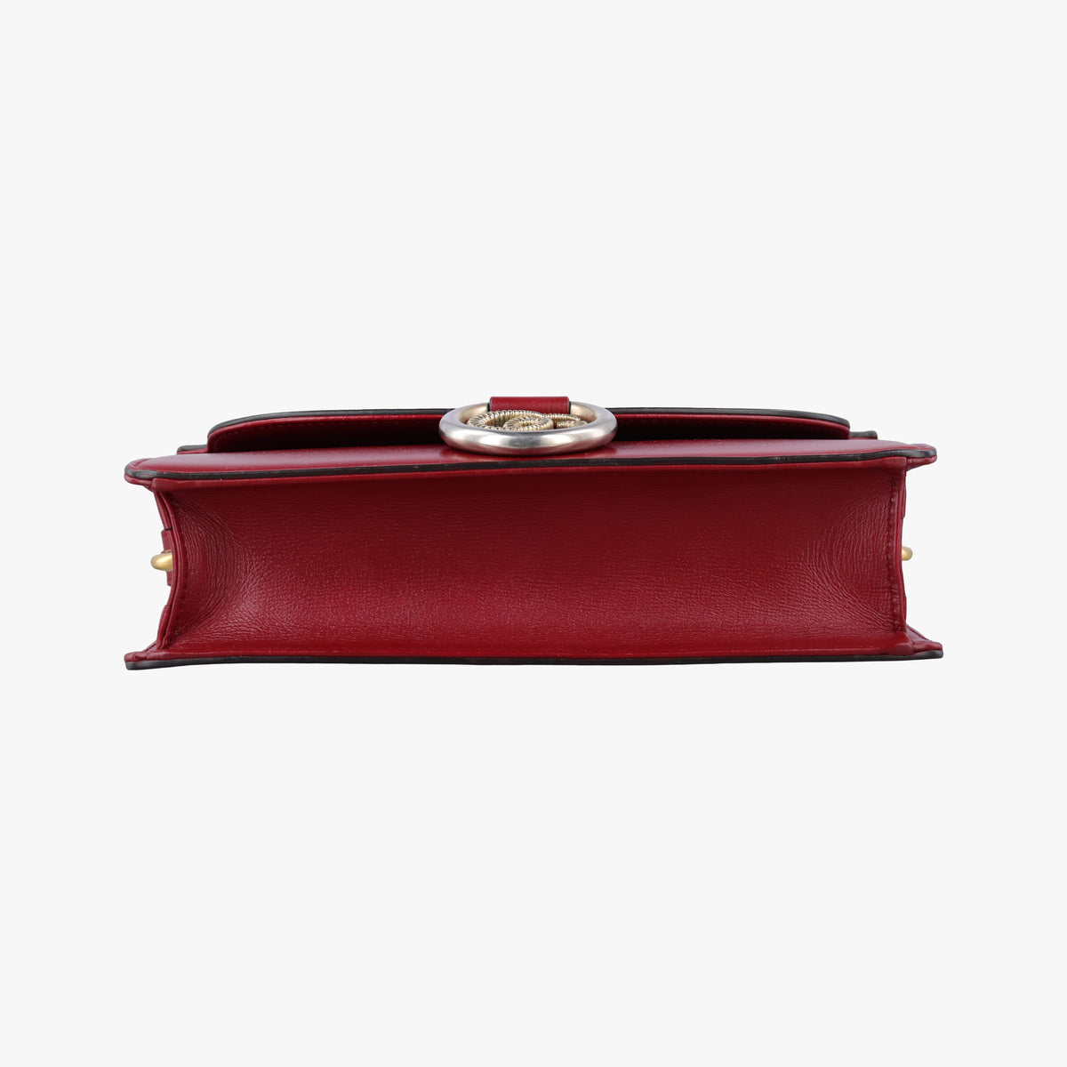 Pre-owned Gucci GG Ring GG Marmont Red Leather 589474 shoulderbag | stylenewstar