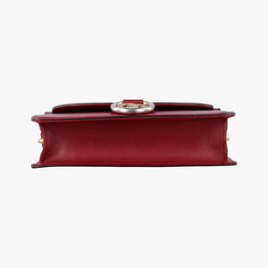 Pre-owned Gucci GG Ring GG Marmont Red Leather 589474 shoulderbag | stylenewstar