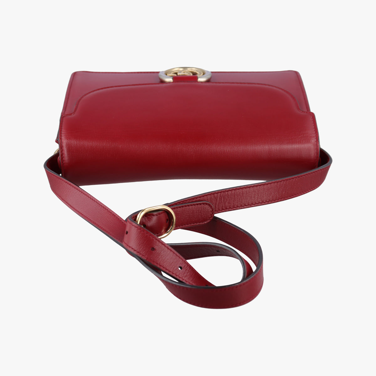 Pre-owned Gucci GG Ring GG Marmont Red Leather 589474 shoulderbag | stylenewstar