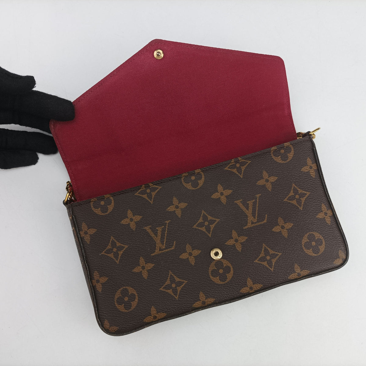 Pre-owned Louis Vuitton Pochette Felicie Brown Monogram Canvas M61276 shoulderbag | stylenewstar