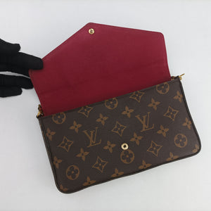 Pre-owned Louis Vuitton Pochette Felicie Brown Monogram Canvas M61276 shoulderbag | stylenewstar