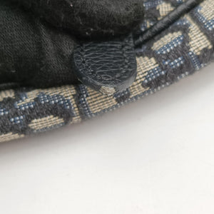 Pre-owned Christian Dior saddle Navy Jacquard×Leather  bum bag/waist bag | stylenewstar