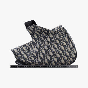 Pre-owned Christian Dior saddle Navy Jacquard×Leather  bum bag/waist bag | stylenewstar