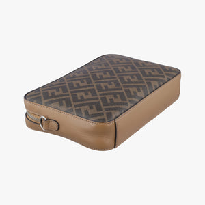 Pre-owned Fendi Zucca camera case Brown PVCcoated canvas×Leather 7M0286 shoulderbag | stylenewstar