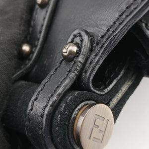 Pre-owned Fendi Zucca Borse Magic Black Suede × Leather 8BN143 handbag | stylenewstar