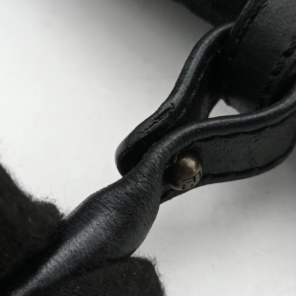 Pre-owned Fendi Zucca Borse Magic Black Suede × Leather 8BN143 handbag | stylenewstar