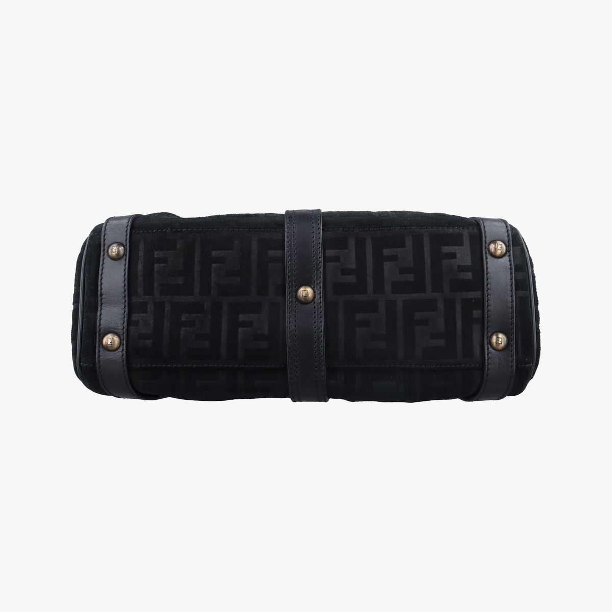 Pre-owned Fendi Zucca Borse Magic Black Suede × Leather 8BN143 handbag | stylenewstar